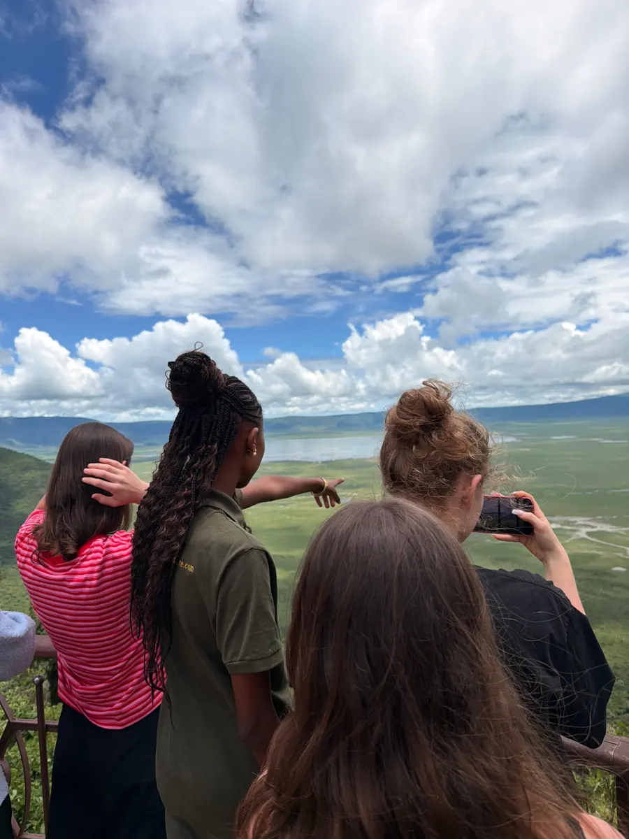View from the rim across the floor of the Ngorongoro Crater